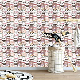 Papel de Parede Adesivo Desenho de Ursinho Quarto Bebê 3m - 5