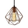 Lustre Pendente Diamante Aramado Cobre - 1