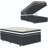 Conjunto Cama Box Baú Casal Premium Inteiriço Corino 1,38x1,88 + Colchão Molas Luxor Black 25 cm - S - 2