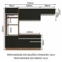 Ver imagem 4 de Armário de Cozinha Completa 270cm Rustic/Preto Glamy Madesa 14