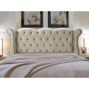 Ver imagem 1 de Cabeceira de Cama Box Madeira Estofada Luxo Casal Safira:bege