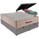 Ver imagem 1 de Cama Box Baú Cinza e Colchão Airtech Springpocket Molas Ensacadas Queen Ortobom