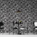 Ver imagem 1 de Papel de Parede Casual Cafeteria Preto e Branco Gh Papel de Parede 2,5m