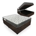 Ver imagem 1 de Cama Box Baú Casal Suede + Colchão de Espuma D33 Sereneprime 138cm Marrom