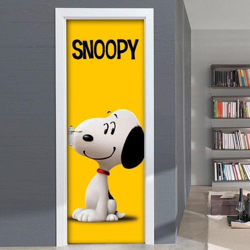 Adesivo de Porta Snoopy Sorrindo - M 80x210 cm - 1