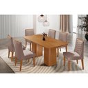 Ver imagem 1 de Conjunto: Mesa Sala Jantar Maldivas Tampo Curvo 180cm+6 Cadeiras Maldivas Madeira Naturale -
