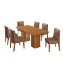 Ver imagem 5 de Conjunto: Mesa Sala Jantar Maldivas Tampo Curvo 180cm+6 Cadeiras Maldivas Madeira Naturale -