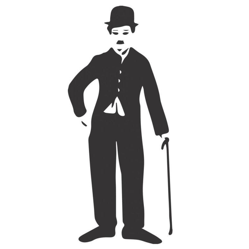 Adesivo de Parede Charlie Chaplin - Preto - 2