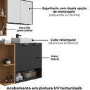 Ver imagem 5 de Gabinete Espelheira e Cuba Branca 70 Cm Ibiza Preto Fosco Naturalle Bechara