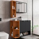 Ver imagem 2 de Gabinete Espelheira e Cuba Branca 70 Cm Ibiza Preto Fosco Naturalle Bechara