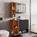 Ver imagem 6 de Gabinete Espelheira e Cuba Branca 70 Cm Ibiza Preto Fosco Naturalle Bechara