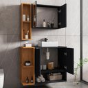 Ver imagem 4 de Gabinete Espelheira e Cuba Branca 70 Cm Ibiza Preto Fosco Naturalle Bechara