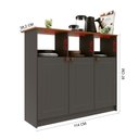 Ver imagem 3 de Mesa Bancada Balcão Ilha para Cozinha com 3 Portas e Nichos Divisor de Ambiente Veneza Preto/Chumbo