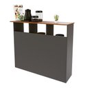 Ver imagem 6 de Mesa Bancada Balcão Ilha para Cozinha com 3 Portas e Nichos Divisor de Ambiente Veneza Preto/Chumbo