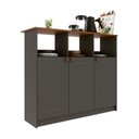 Ver imagem 2 de Mesa Bancada Balcão Ilha para Cozinha com 3 Portas e Nichos Divisor de Ambiente Veneza Preto/Chumbo