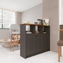 Ver imagem 1 de Mesa Bancada Balcão Ilha para Cozinha com 3 Portas e Nichos Divisor de Ambiente Veneza