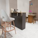 Ver imagem 5 de Mesa Bancada Balcão Ilha para Cozinha com 3 Portas e Nichos Divisor de Ambiente Veneza Preto/Chumbo