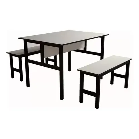 Conjunto Mesa para Refeitório 4 Lugares com Bancos Separados