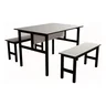Conjunto Mesa para Refeitório 4 Lugares com Bancos Separados - 2
