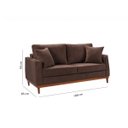 Ver imagem 3 de Sofa 2 Lugares Living 1,88 m Base de Madeira México:Veludo Marrom