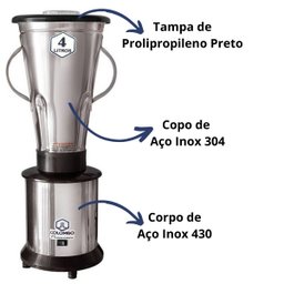 Liquidificador Industrial 4l Alta Rotação Inox 22000rpm Jl Colombo:220v - 6