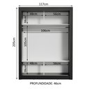 Ver imagem 7 de Guarda-roupa Solteiro Madesa Denver 2 Portas de Correr