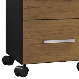 Gaveteiro Pietra Flex 3 Gavetas Preto/Freijó - PR Móveis - 3