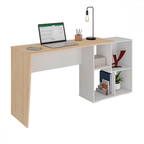 Mesa Escrivaninha Urban Ii Carvalho/branco - Artany Móveis
