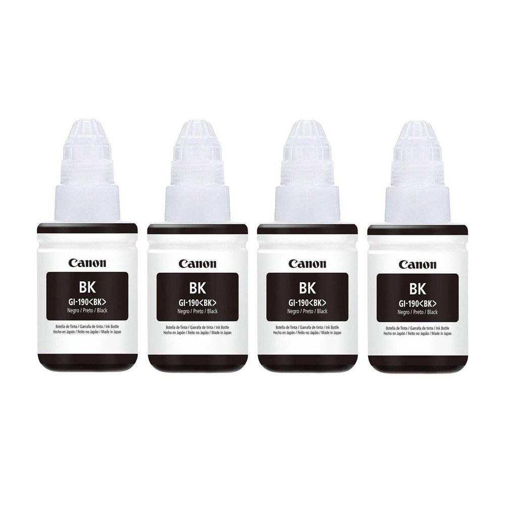 Kit 04 Refil Preto Tinta Original Canon G190 Gi190 Gi-190 G1100 G2100 G3100 G3102