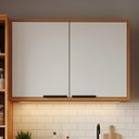 Ver imagem 3 de Armario Aereo 80 cm 2 Portas Ravena Freijo Off Acetinado Poliman
