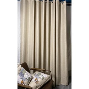 Cortina no Tecido Linho Flamê Bege com Forro Microfibra Bege - 2,00l X 2,60a