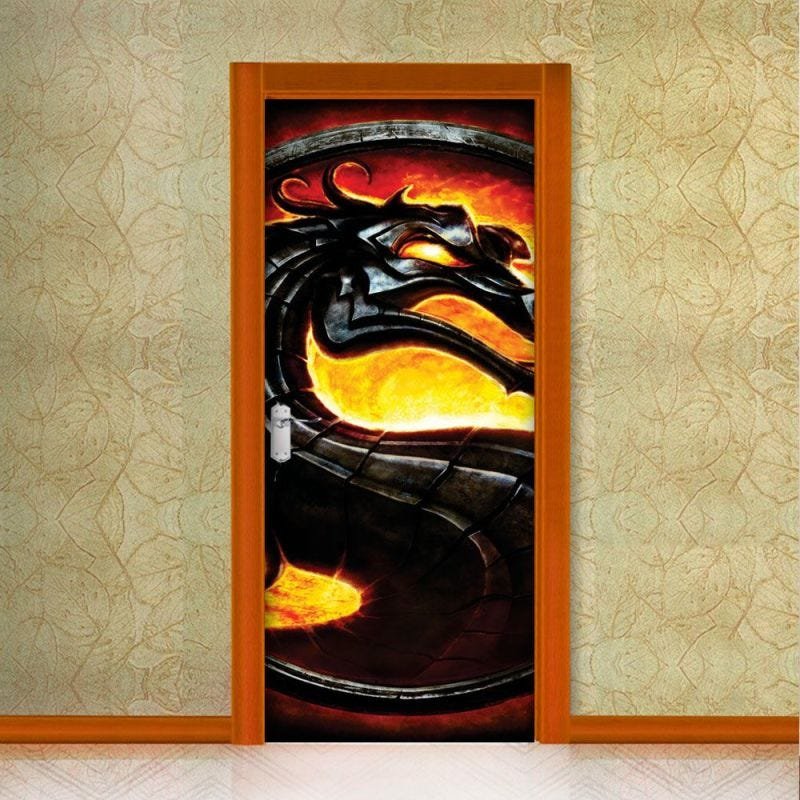Adesivo de Porta Mortal Kombat  - M 80x210 cm - 1