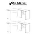 Ver imagem 4 de Mesa de Escritório em L 30mm com Gaveteiro Suspenso e Chave F5 Office Cor:Preto
