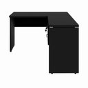 Ver imagem 6 de Mesa de Escritório em L 30mm com Gaveteiro Suspenso e Chave F5 Office Cor:Preto