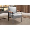Ver imagem 5 de Poltrona Jade em Linho com Braços de Metal Cinza 320 Bella Decor