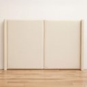 Ver imagem 2 de Cabeceira Cama King 210cm Estofada Linho ou Veludo Editável Cor:veludo Luxor Creme