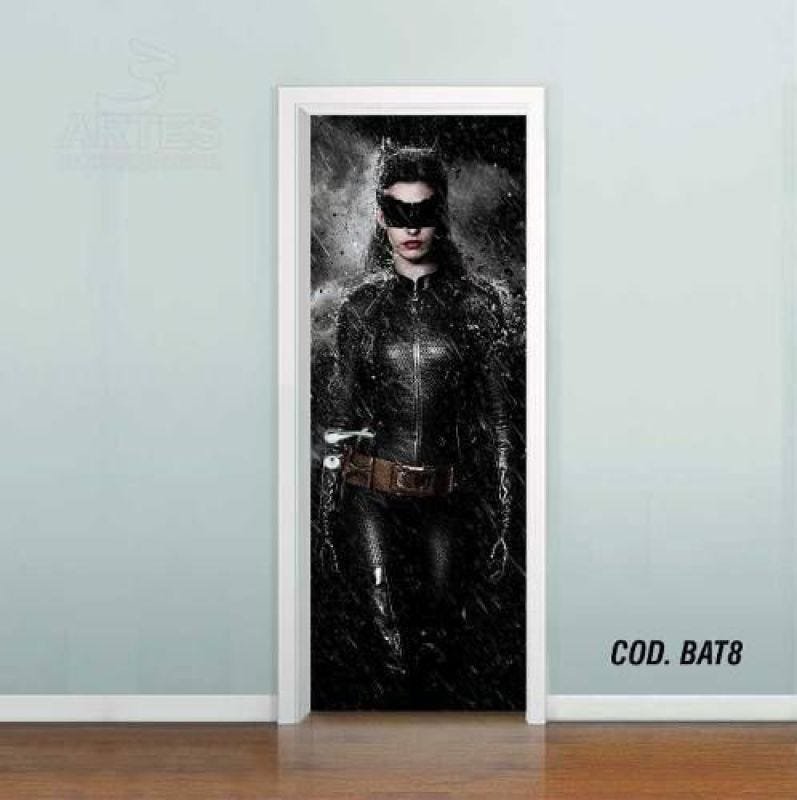Adesivo De Porta Batman Mulher Gato - 0,60x2,10m - 1