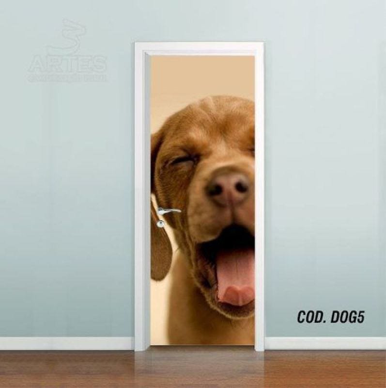 Adesivo De Porta Cachorro Pet Dog Puppy #05 - 0,60x2,10m - 1