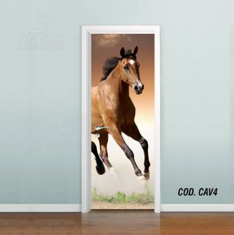 Adesivo De Porta Cavalo Égua Fazenda #04 - 0,60x2,10m - 1