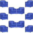 Ver imagem 1 de Kit 10 Poltronas Mila Corino Cores Pé de Plástico Cromado - Azul-royal Corino