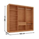 Ver imagem 3 de Guarda Roupa Casal Severo 100% MDF 6 Portas e 2 Gavetas Marrom/Marromle