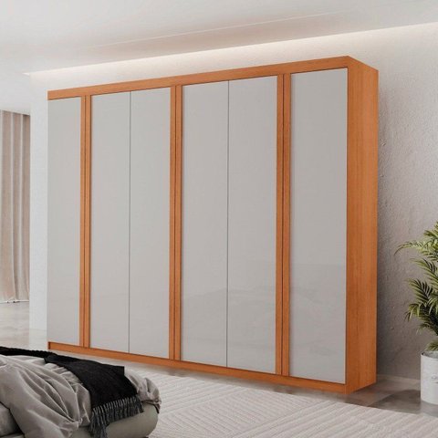 Guarda Roupa Casal Severo 100% MDF 6 Portas e 2 Gavetas Marrom/Marromle