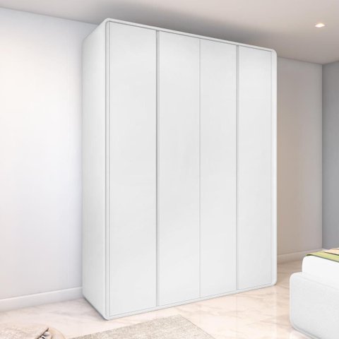 Guarda Roupa Solteiro 100% Mdf 4 Portas Easy Like Branco