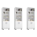 Ver imagem 1 de Kit Escritório com 3 Livreiros Portas Pequenas Office Branco - Fdecor
