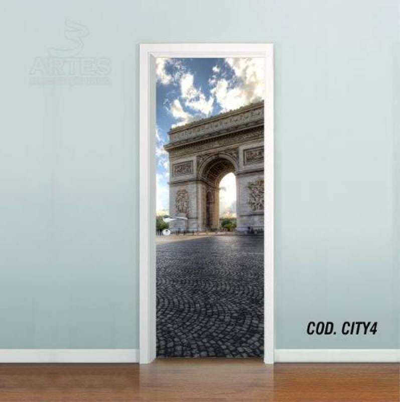 Adesivo De Porta Cidade Paris #02 - 0,70x2,10m - 1