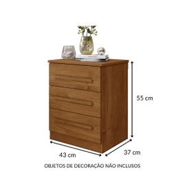 Mesa de Cabeceira Império 3 Gavetas Benetil Móveis - 3