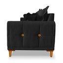 Ver imagem 2 de Sofá 2 Lugares 1,60m Estofado em Bouclé Preto com Pés de Madeira - Logan Lucadi Home