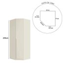 Ver imagem 3 de Guarda Roupa Bend de Canto 45º Mdf 91x240cm Abertura Direita Luna C850
