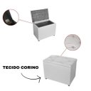 Ver imagem 4 de Bau Retangular Corino 55cm Decoração Guarda Objetos Brinquedos - Branco