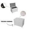 Bau Retangular Corino 55cm Decoração Guarda Objetos Brinquedos - Branco - 4